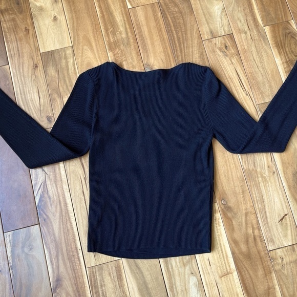 Leith Beautiful Knit Sweater Faux Wrap. Black Size M - Picture 4 of 6